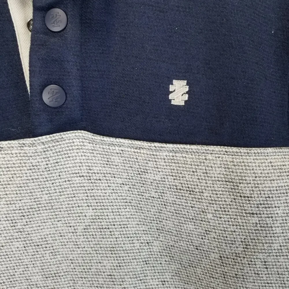 Izod Sweater Mens Small Pullover 1/4 Snap Front Collar Pockets